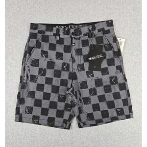 Ring Of Fire Board Shorts Mens Size 30  Checkered Swim Short Blue Unlined NEW
